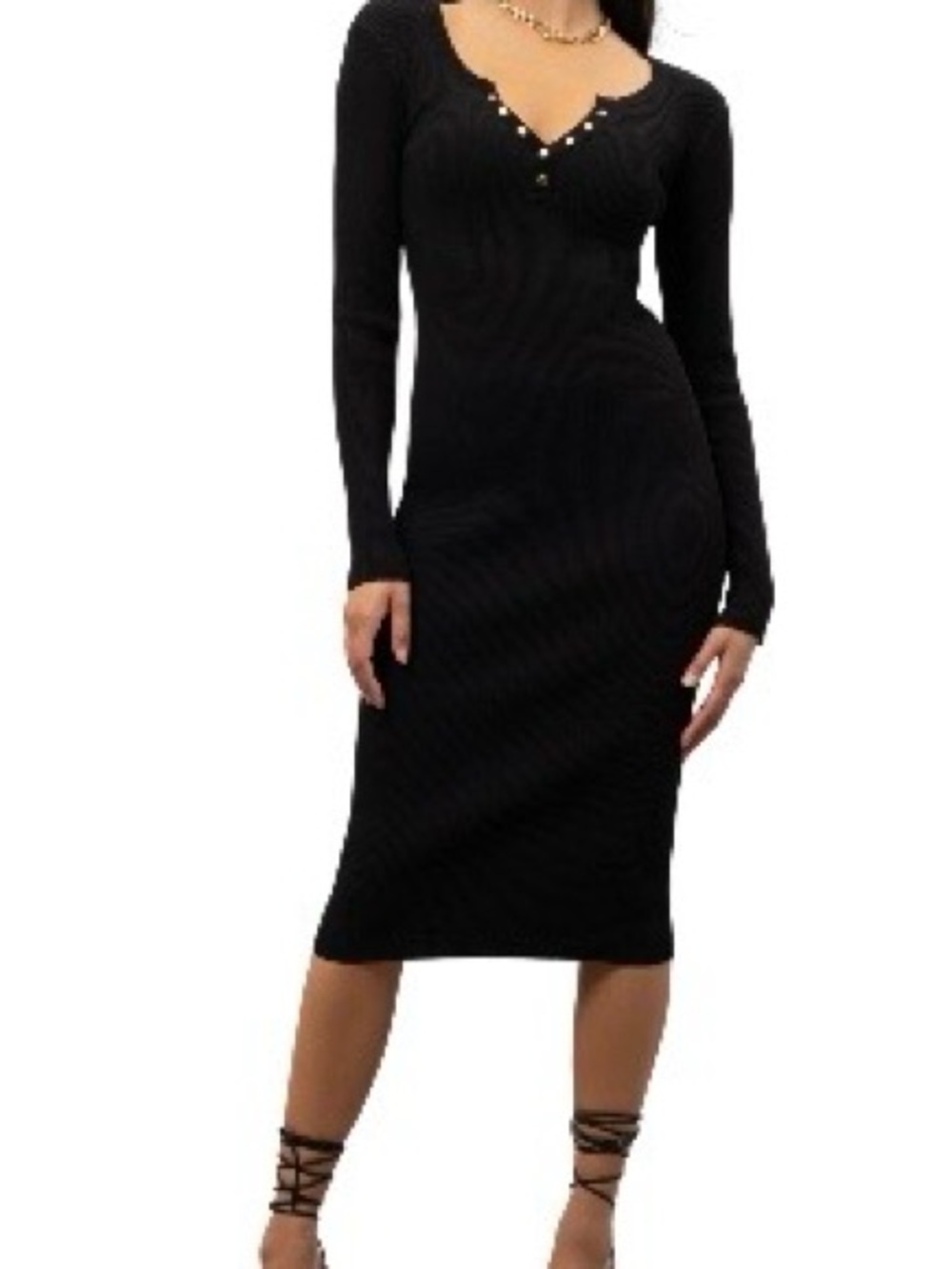 The Workshop Long Sleeve sweeter dress. Black. Womens size Medium.